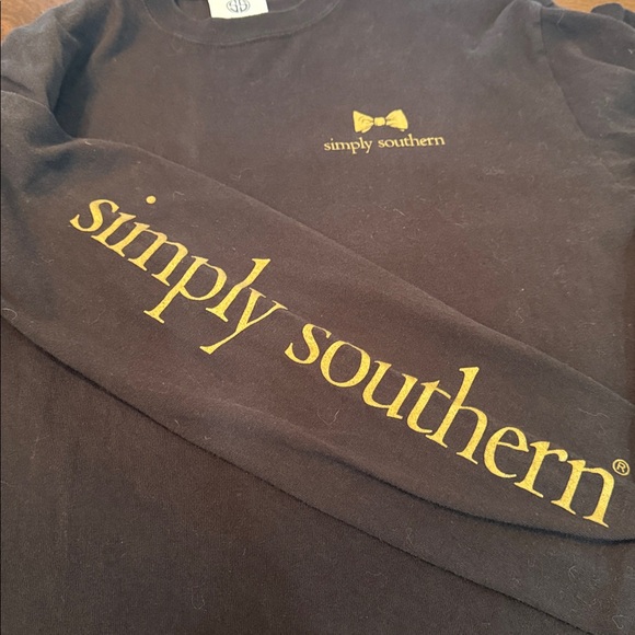 Simply Southern Black and Gold Long Sleeve T-Shirt Medium - Picture 11 of 11
